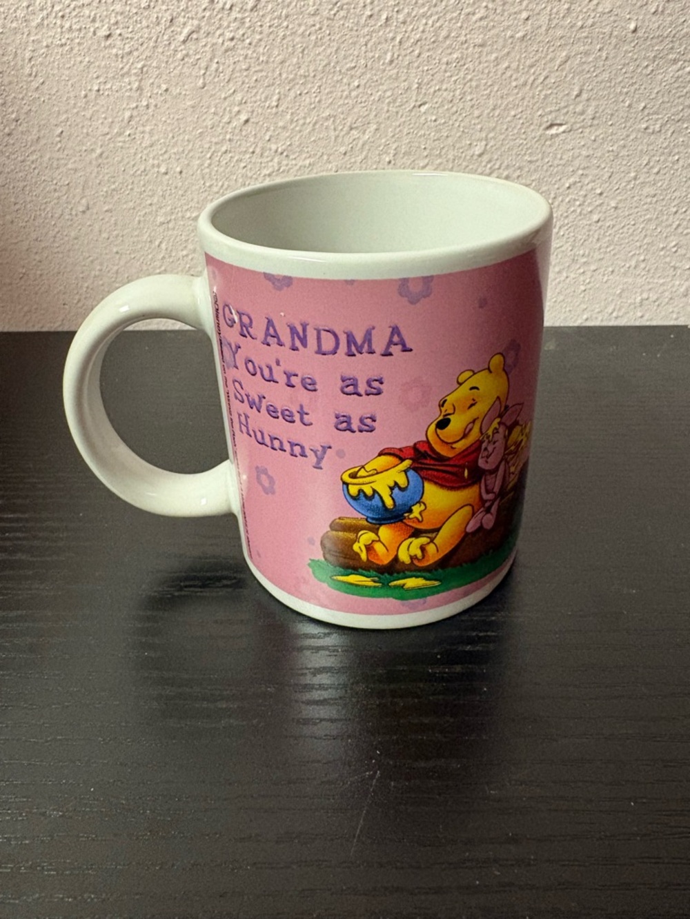 Vintage Winnie the Pooh Grandma Sweet as Hunny Pink Disney Mug Giftco